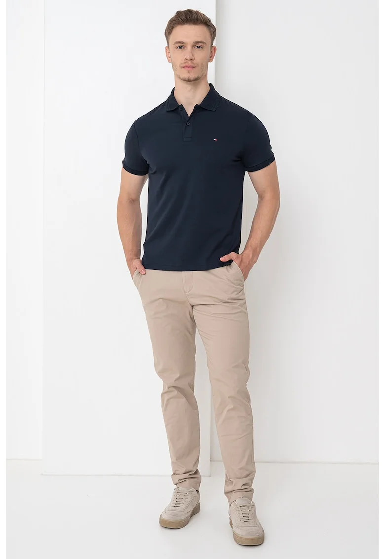 Tricou polo regular-fit cu logo discret, Albastru ultramarin