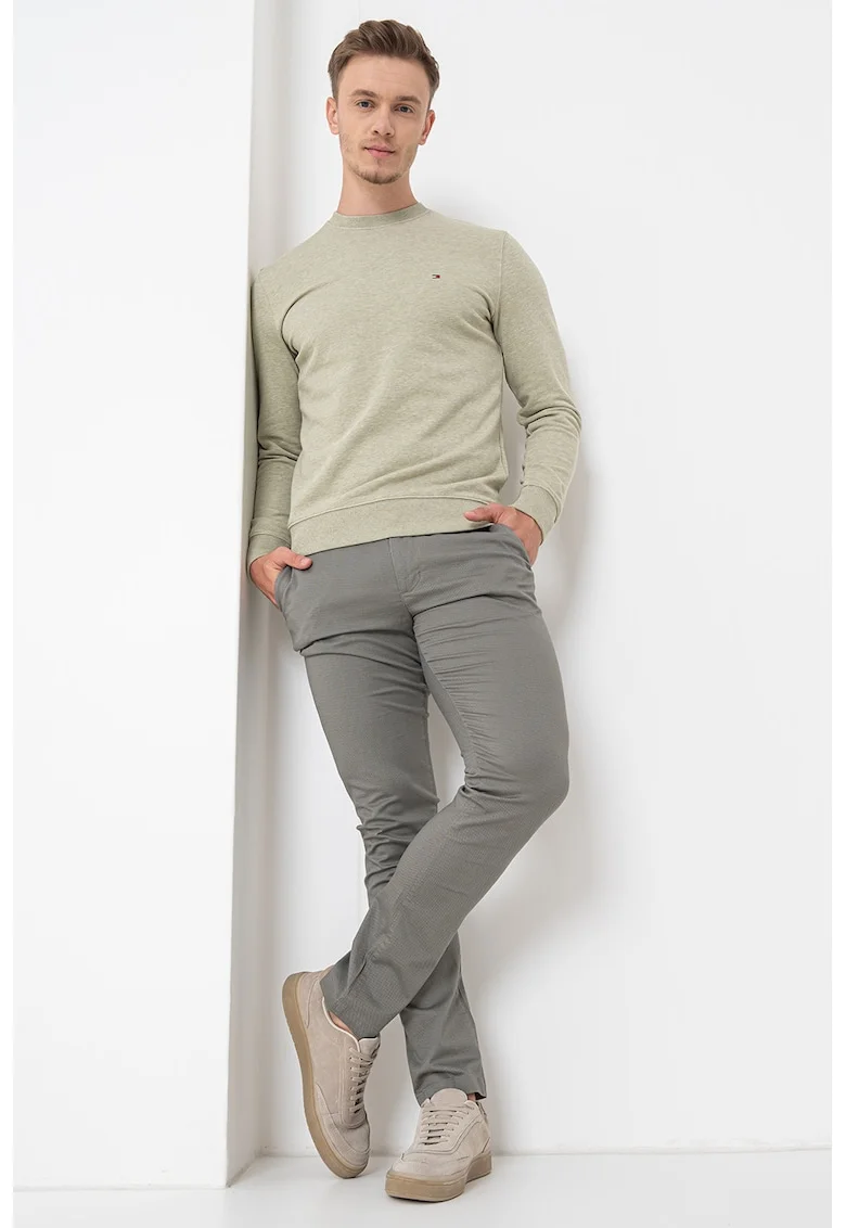 Bluza de trening din bumbac organic cu logo, Verde sparanghel