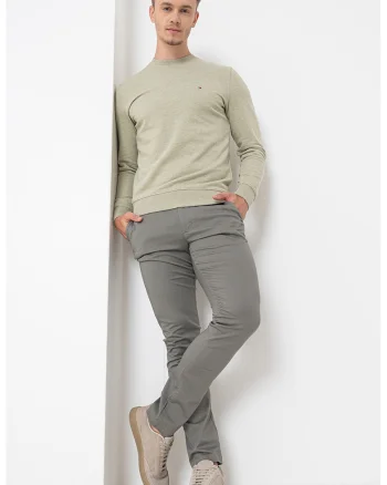 Bluza de trening din bumbac organic cu logo, Verde sparanghel