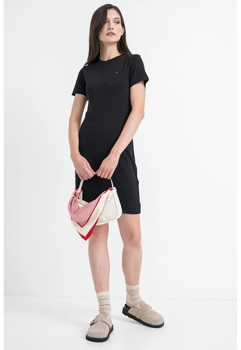 Rochie-tricou mini, Negru stins