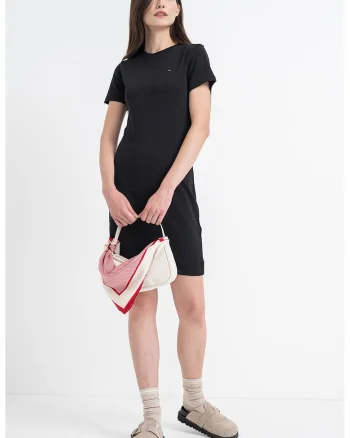 Rochie-tricou mini, Negru stins