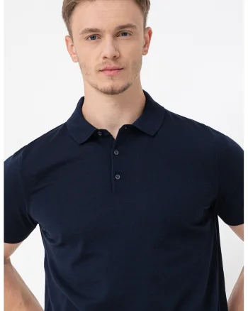 Tricou polo din amestec de bumbac organic, Albastru ultramarin