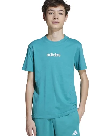Tricou cu decolteu la baza gatului si logo pe piept, Turcoaz