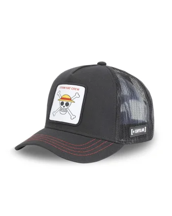 Sapca barbati Straw Hat Crew,  Bumbac/Poliester, Negru, Ajustabila