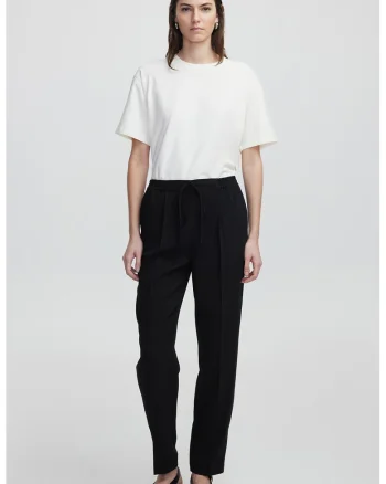 Pantaloni cu snur si pensa, Negru