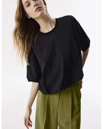 Bluza lejera cu maneci medii, Negru