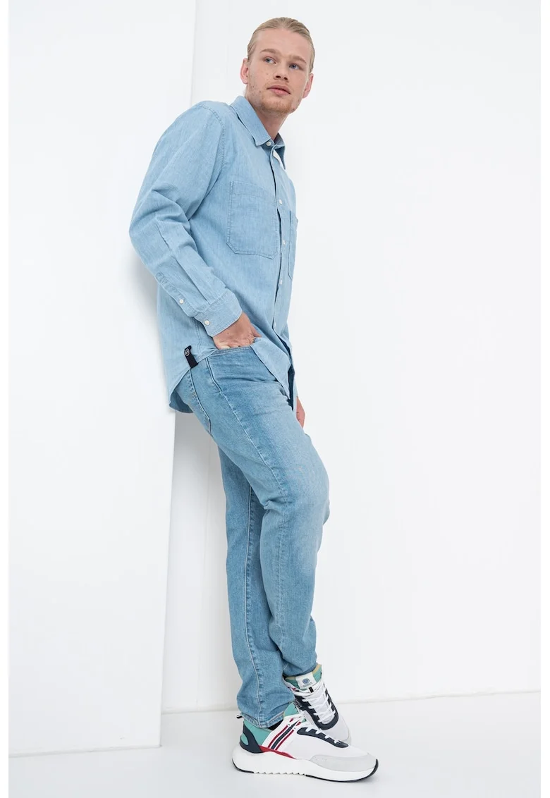 Camasa de denim cu maneci lungi, Albastru deschis