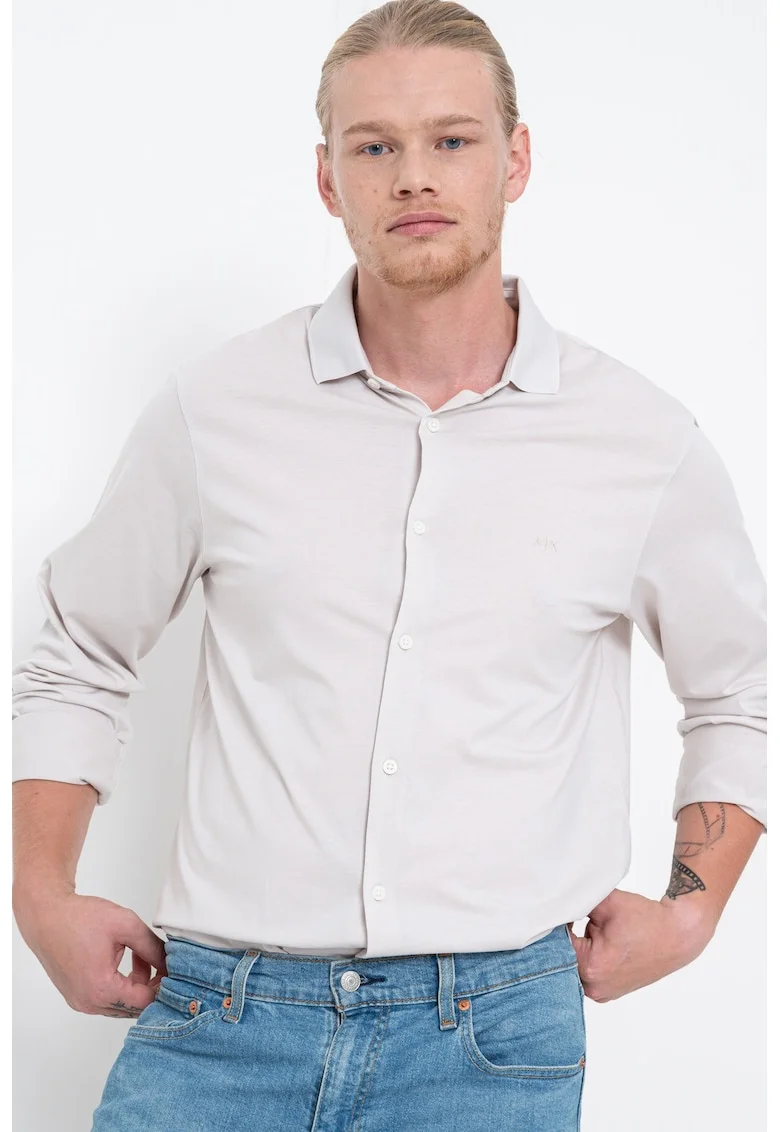 Camasa relaxed fit de bumbac, Grej