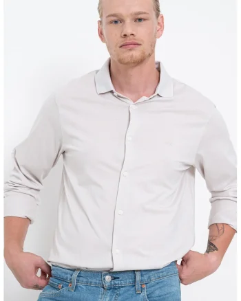 Camasa relaxed fit de bumbac, Grej