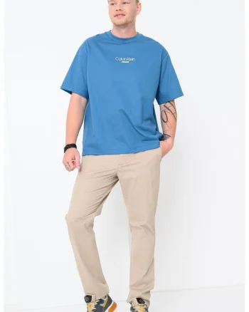 Tricou lejer cu imprimeu logo, Albastru deschis