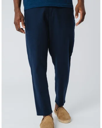 Pantaloni conici din amestec de in Milano, Bleumarin