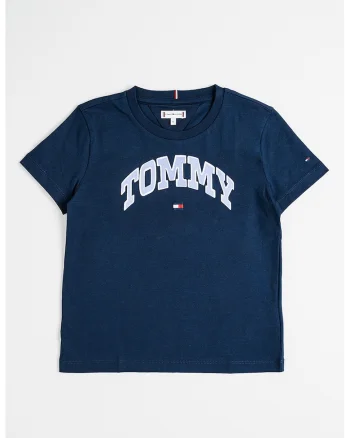 Tricou cu logo si decolteu la baza gatului, Albastru ultramarin