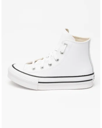 Tenisi Chuck Taylor All Star de piele cu platforma, Alb optic