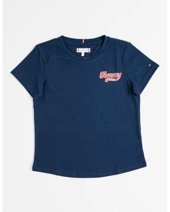 Tricou din amestec de bumbac cu logo, Bleumarin