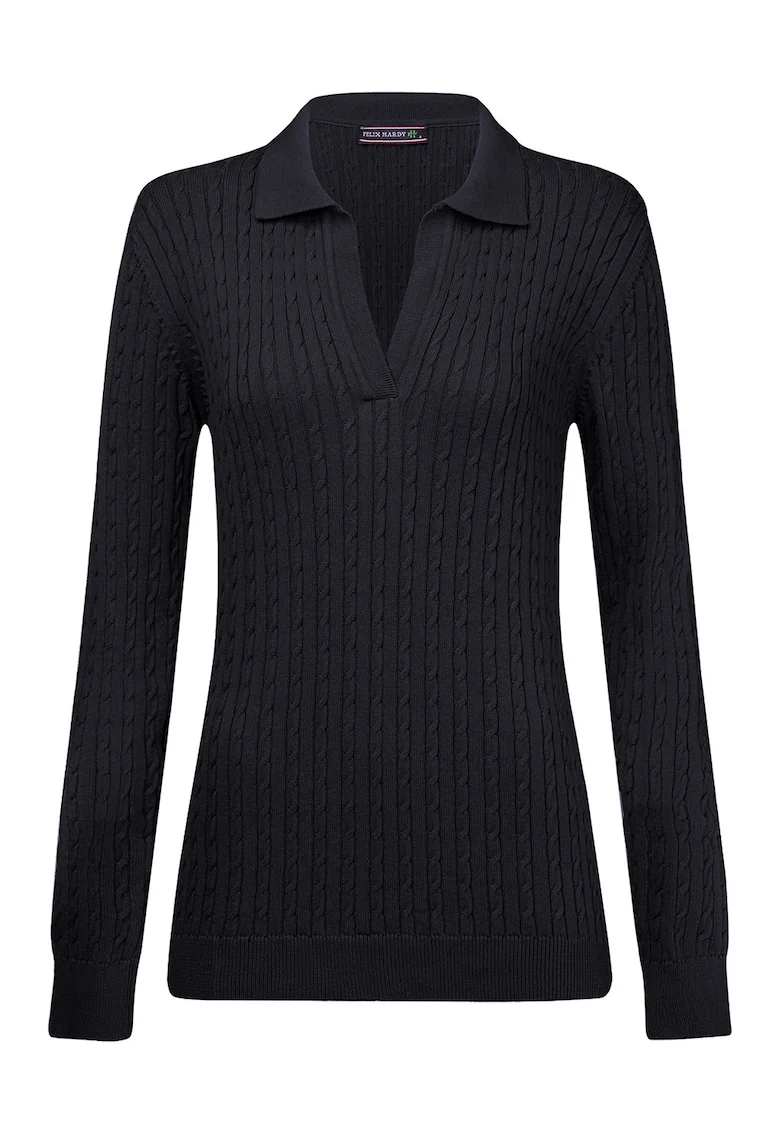 Pulover slim-fit cu model torsade, Albastru ultramarin