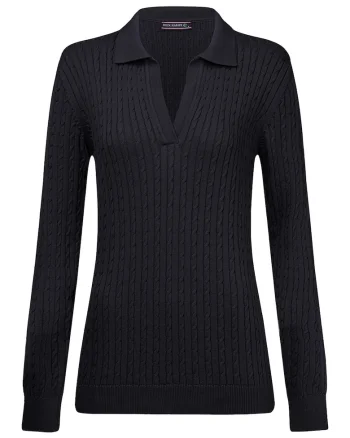 Pulover slim-fit cu model torsade, Albastru ultramarin