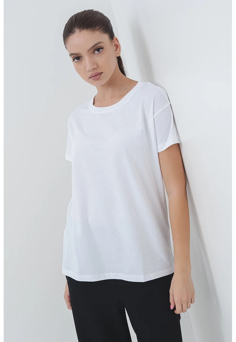 Tricou lejer din bumbac, Alb