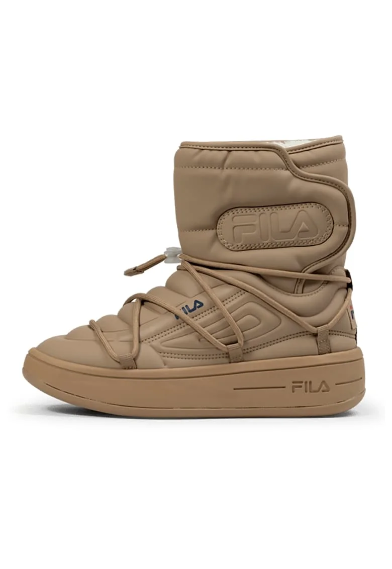 Ghete flatform cu logo, Maro deschis