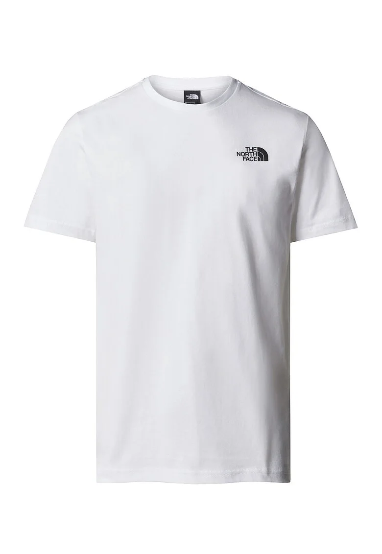 Tricou de bumbac cu imprimeu logo pe spate, Alb