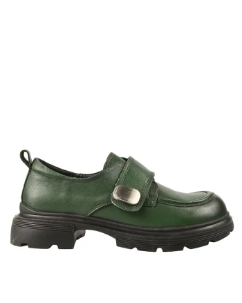 Pantofi casual, dama,  KM 6715 verde, piele naturala, Verde