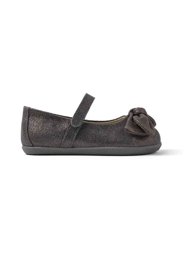 Balerini Mary Jane de piele intoarsa Inkster, Gri