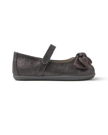 Balerini Mary Jane de piele intoarsa Inkster, Gri