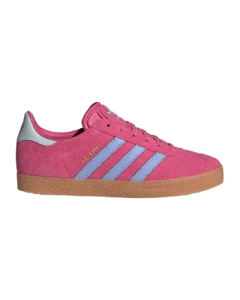 Pantofi sport din piele intoarsa cu logo contrastant Gazelle, Albastru lavanda/Roz