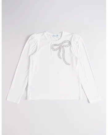 Bluza regular fit cu margele, Alb