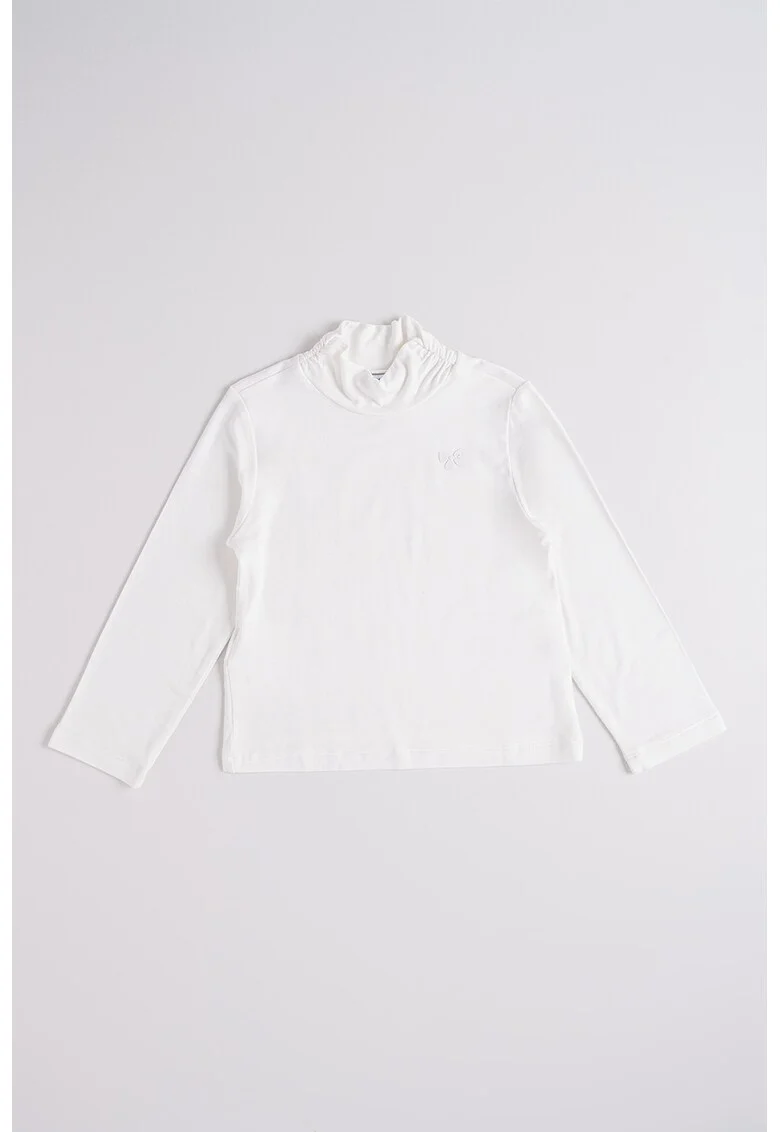 Bluza cu guler scurt, Alb murdar