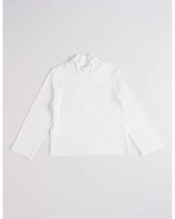Bluza cu guler scurt, Alb murdar
