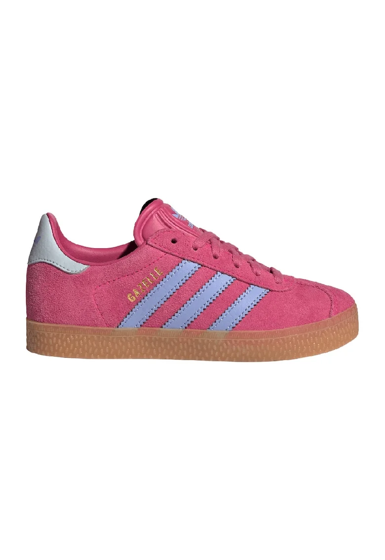 Pantofi sport din piele intoarsa cu garnituri de piele ecologica Gazelle, Albastru lavanda/Roz
