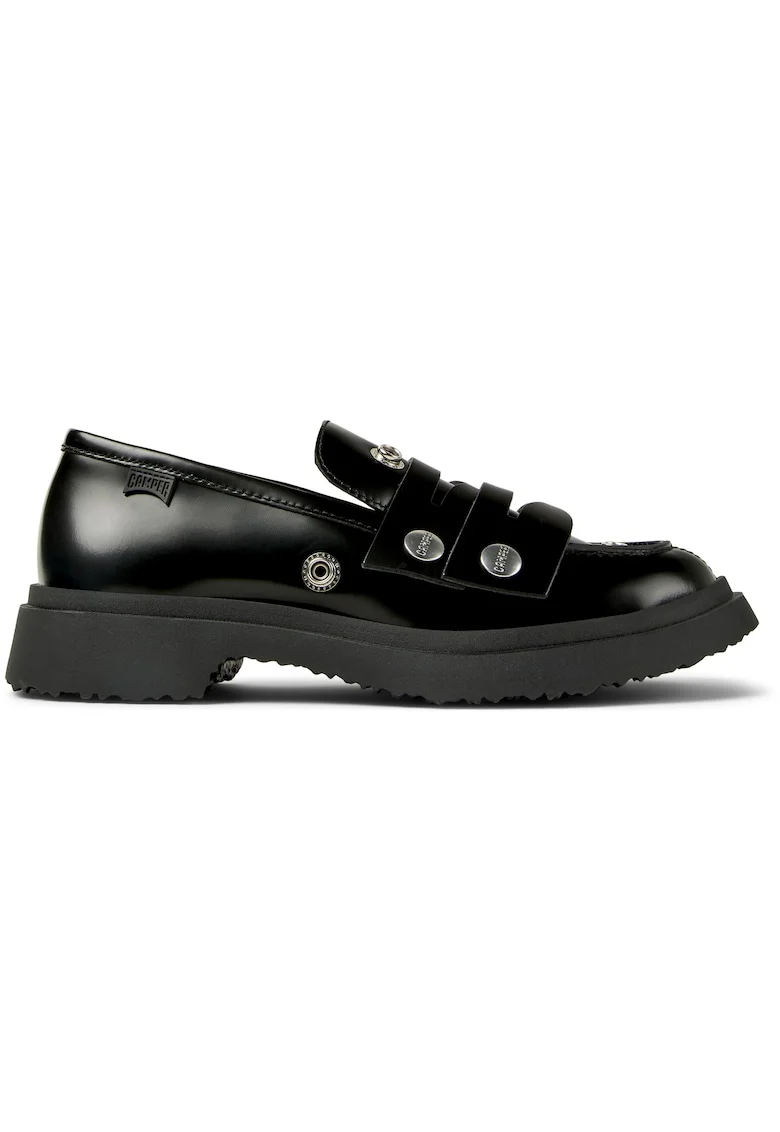 Pantofi loafer din piele cu capse decorative Walden Twins, Negru