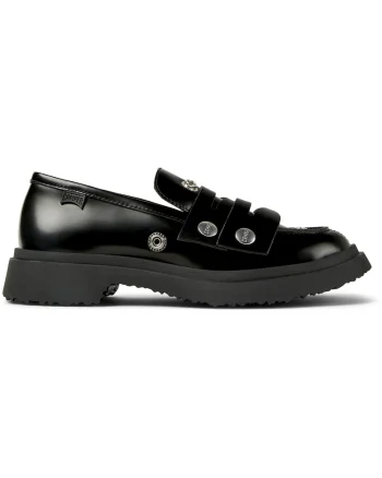 Pantofi loafer din piele cu capse decorative Walden Twins, Negru