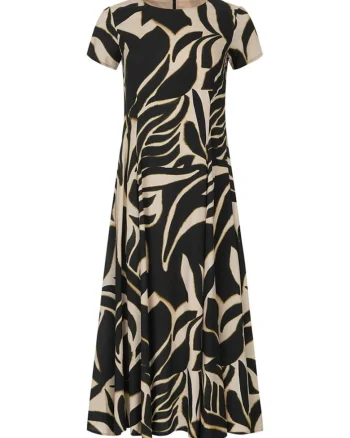 Rochie evazata cu imprimeu abstract