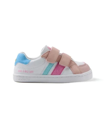 Pantofi sport de piele ecologica cu velcro Encorse8, Multicolor
