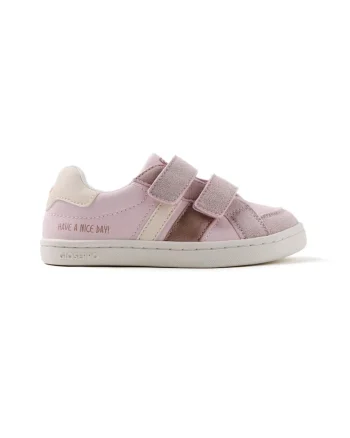 Pantofi sport de piele ecologica cu velcro Encorse8, Roz
