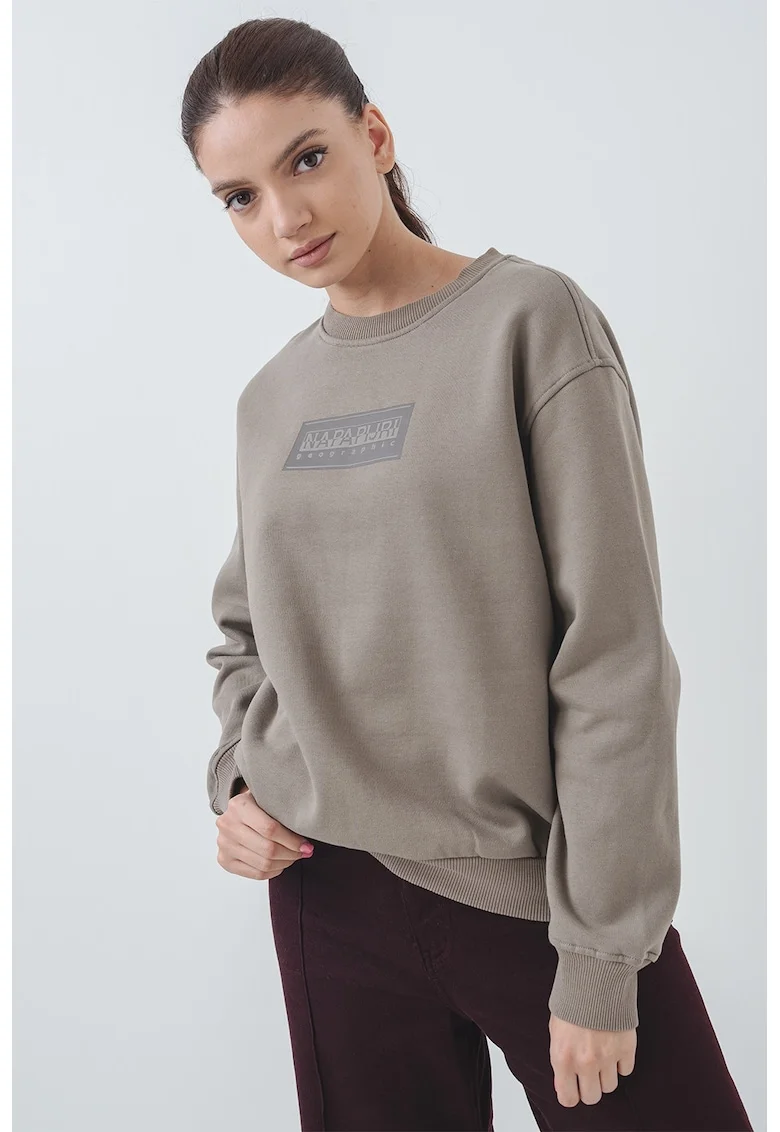 Bluza de trening relaxed-fit cu logo, Kaki