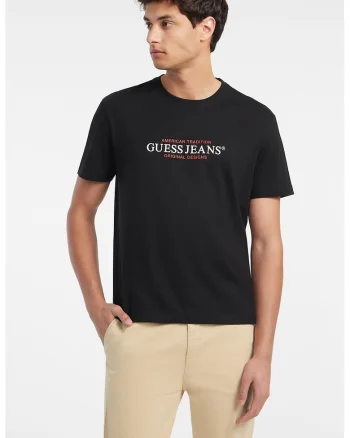 Tricou de bumbac cu imprimeu logo, Negru