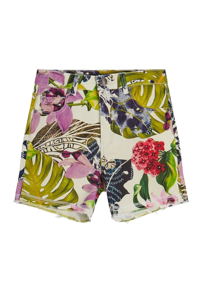 Pantaloni scurti cu imprimeu floral, Multicolor
