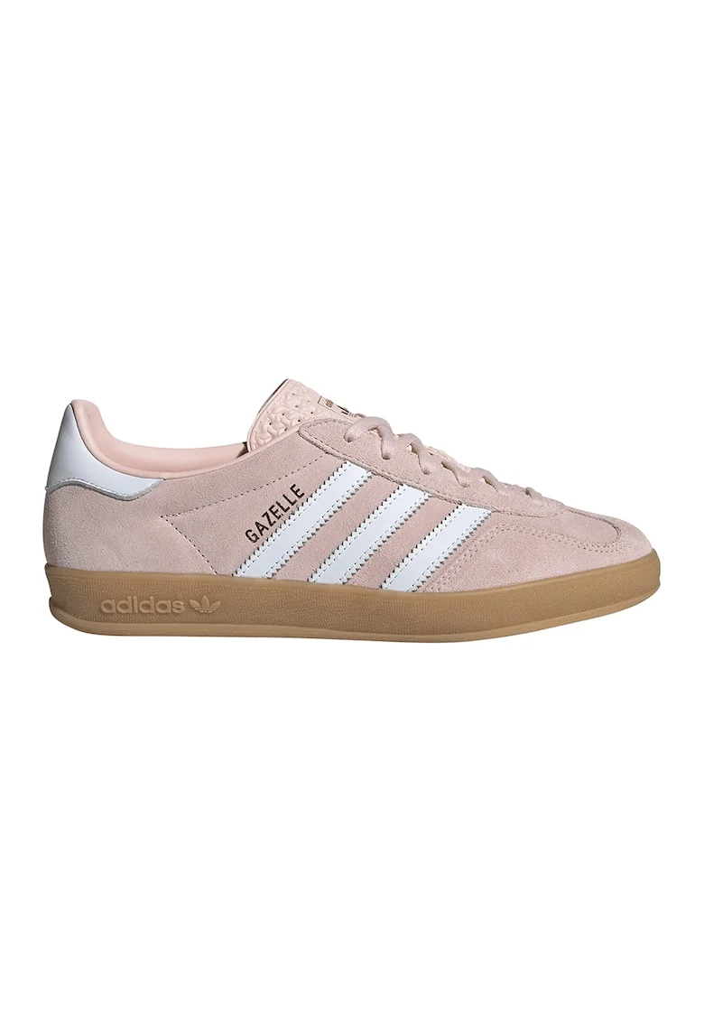 Tenisi din piele intoarsa Gazelle Indoor, Alb murdar/Roz pal