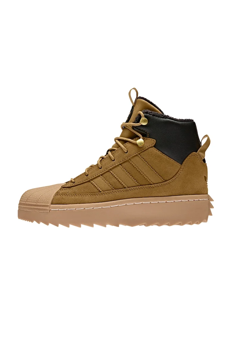 Pantofi sport high-top wedge Superstar Winter Trek, Negru/Maro deschis