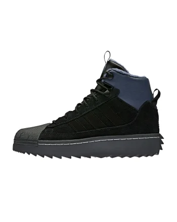 Pantofi sport high-top wedge Superstar Winter Trek, Negru/Albastru indigo