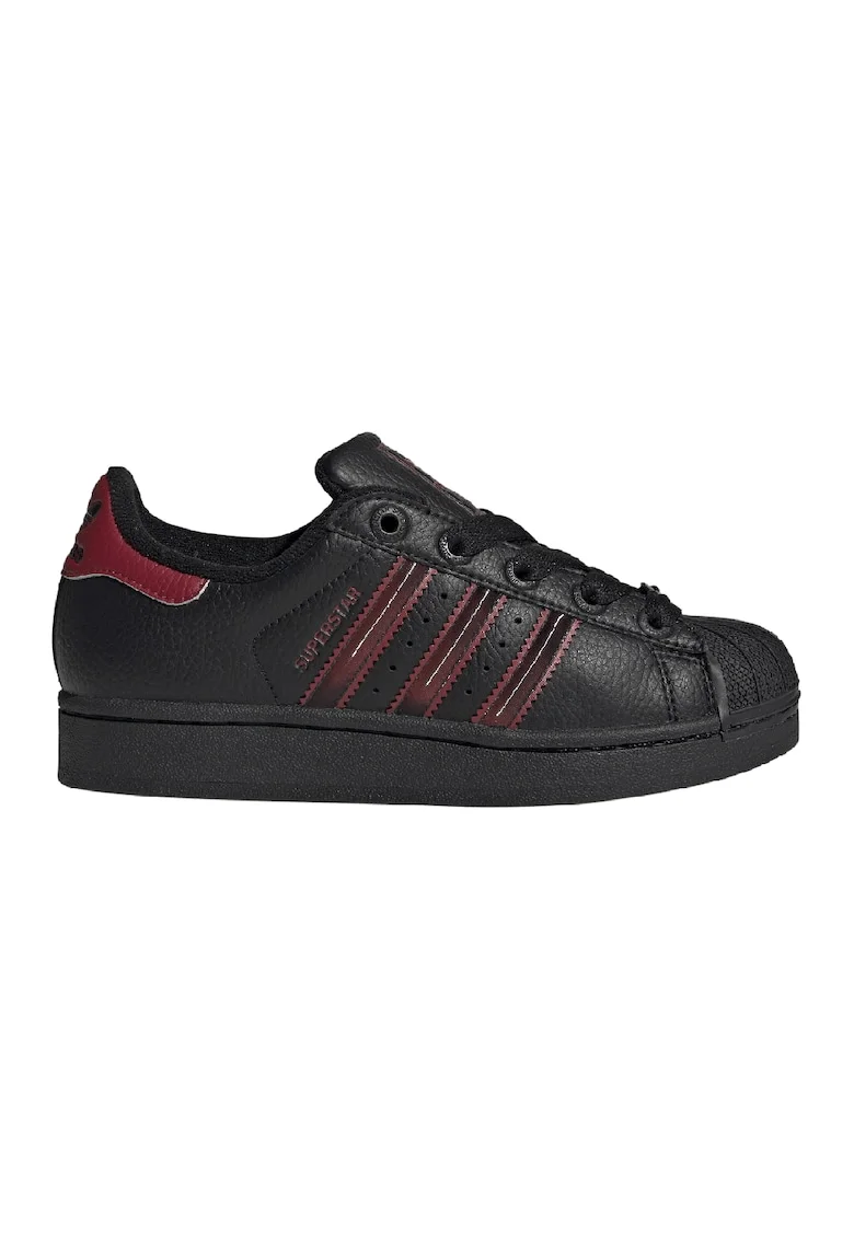 Pantofi sport din piele ecologica Superstar II, Negru/Rosu inchis