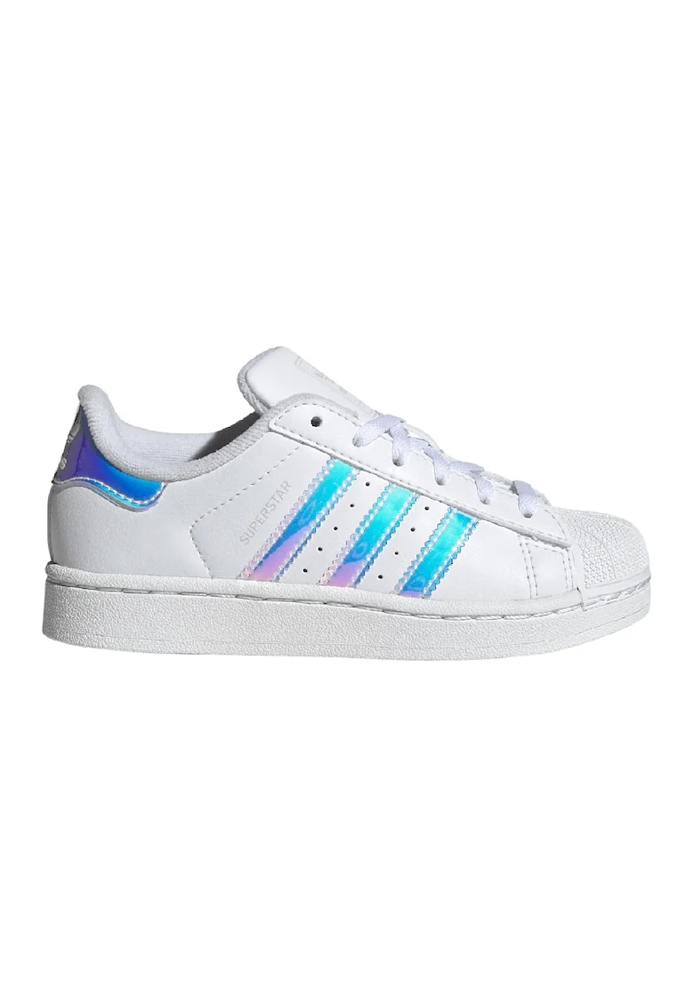 Pantofi sport cu detalii cu model holografic Superstar II, Alb optic/Albastru deschis