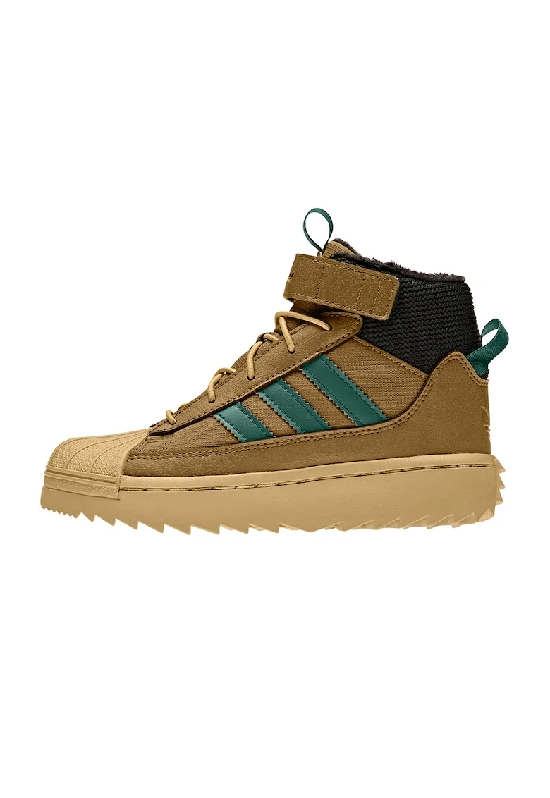 Pantofi sport high-top cu velcro Superstar Winter Trek, Negru/Maro deschis