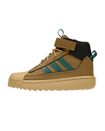Pantofi sport high-top cu velcro Superstar Winter Trek, Negru/Maro deschis
