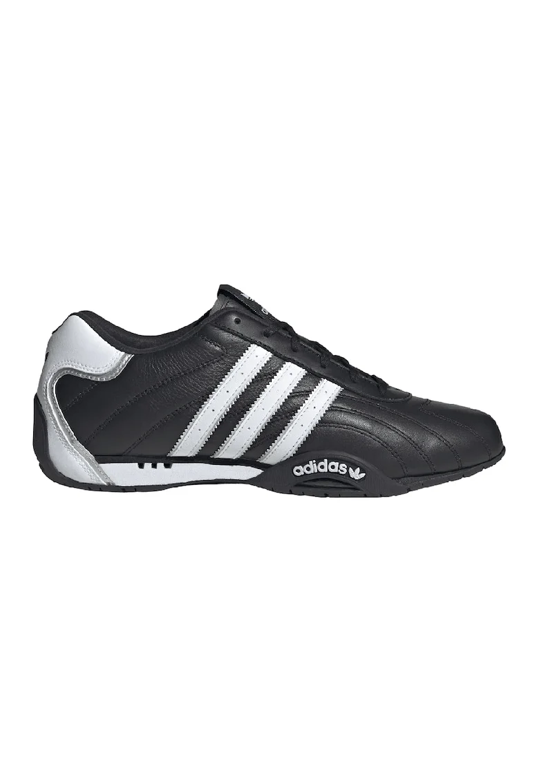 Pantofi sport din piele si piele ecologica Adi Racer, Alb/Negru
