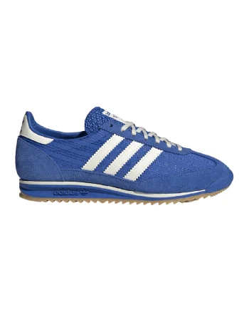 Pantofi sport cu talpa plata si insertii din piele intoarsa SL 72, Alb/Albastru pastel