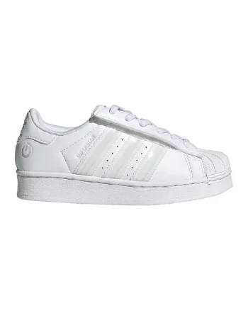 Pantofi sport din piele ecologica cu lumini LED Superstar, Alb murdar