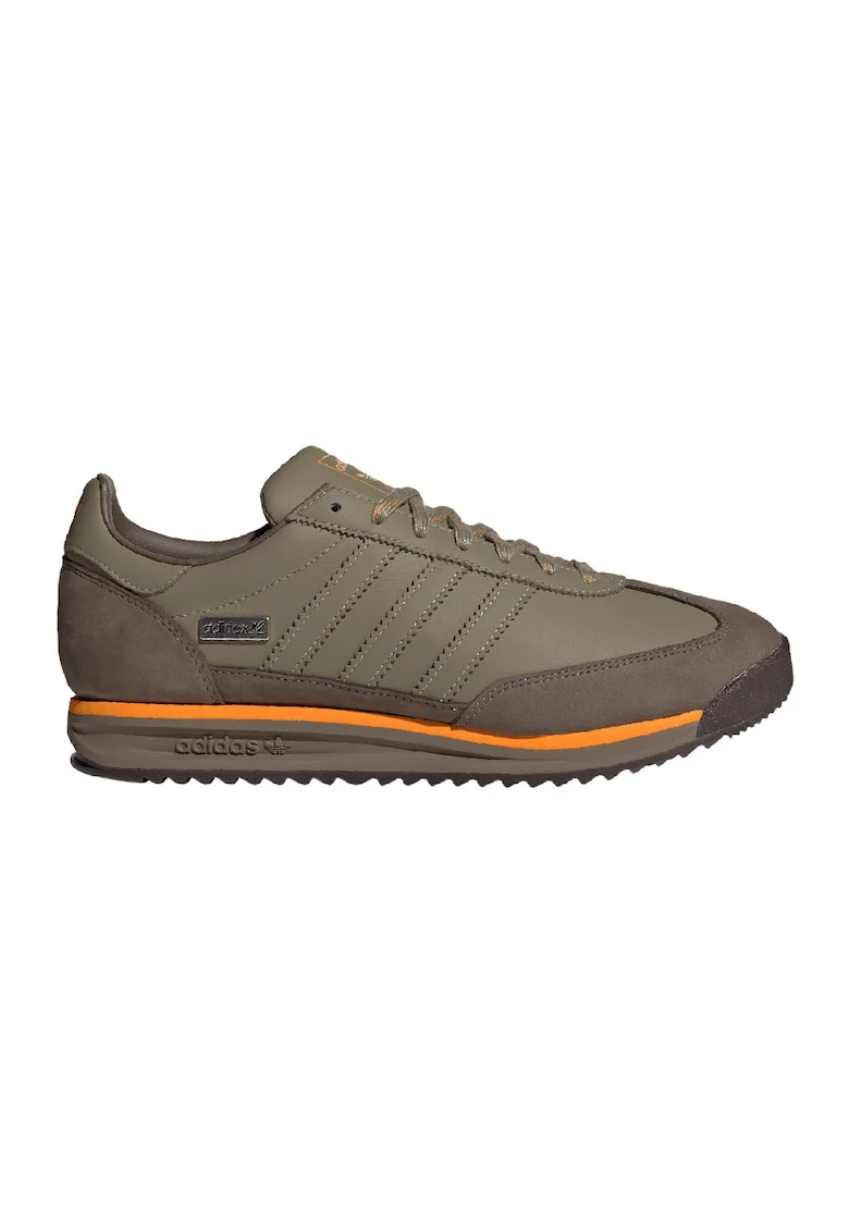 Pantofi sport din piele si piele intoarsa SL 72, Maro/Verde masliniu